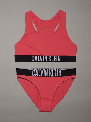 red girls bralette bikini set - intense power for girls calvin klein jeans