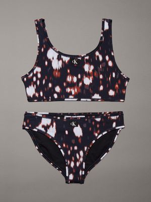 black girls bralette bikini set - ck monogram for girls calvin klein jeans