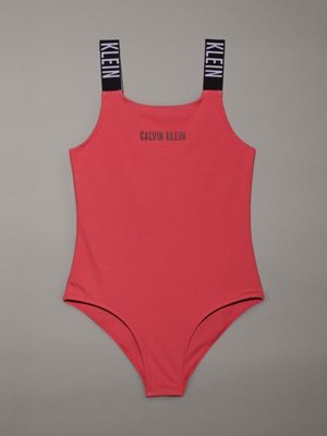 red girls swimsuit - intense power for girls calvin klein jeans