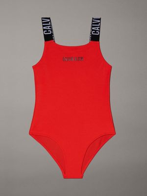 red girls swimsuit - intense power for girls calvin klein jeans