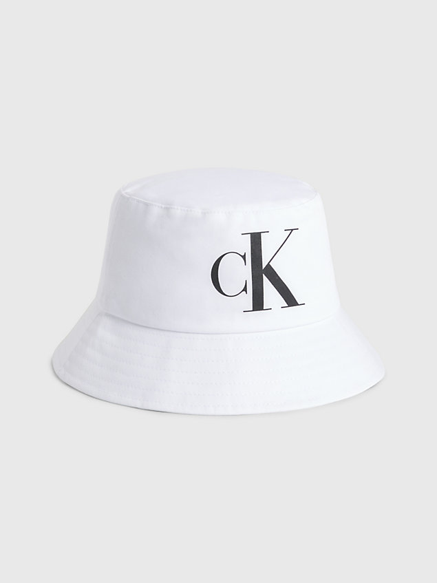 white kids organic cotton bucket hat for kids unisex calvin klein