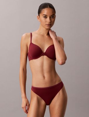 purple lightly lined full coverage t-shirt bra - perfectly fit for women calvin klein