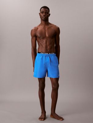 blue badeshorts mit doppeltem bund – intense power für herren - calvin klein
