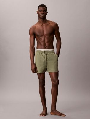 short de bain avec double ceinture griffée grey pour hommes calvin klein