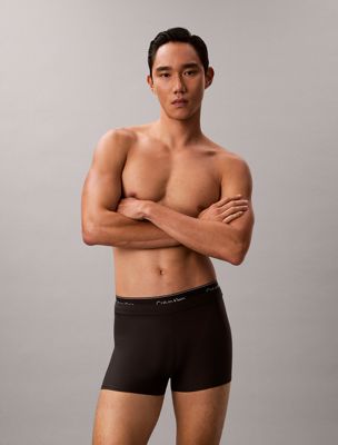 black double waistband swim trunks - ck essentials for men calvin klein