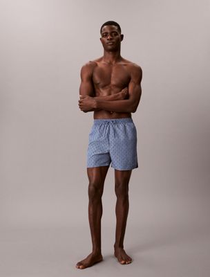 blue unifarbene badehose für herren - calvin klein