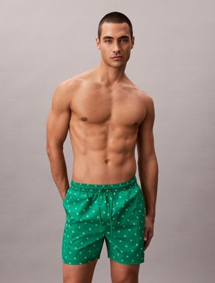 green solid swim shorts for men calvin klein