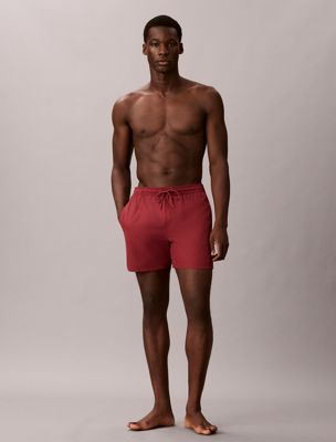 purple medium drawstring swim shorts - essentials for men calvin klein