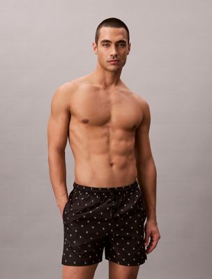 black solid swim shorts for men calvin klein