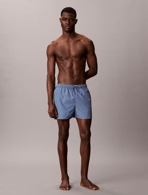 purple kurze badeshorts mit kordelzug – ck essentials für herren - calvin klein
