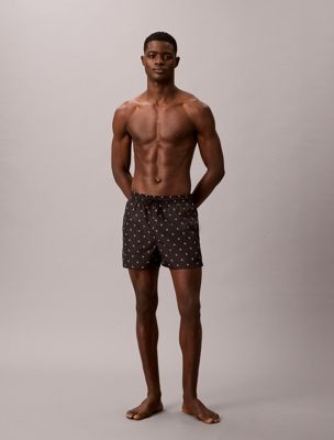 black short drawstring swim shorts - ck essentials for men calvin klein