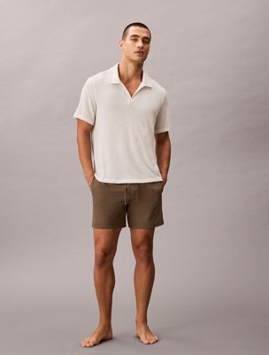 short de bain mi-longs avec cordon de serrage - ck tech grey pour hommes calvin klein