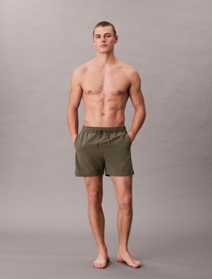 short de bain mi-longs avec cordon de serrage - ck tech grey pour hommes calvin klein