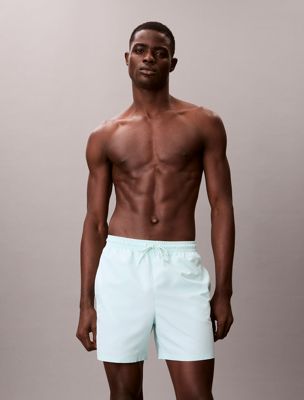 blue medium drawstring swim shorts - ck monogram for men calvin klein