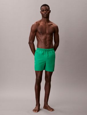 green medium drawstring swim shorts - ck monogram for men calvin klein
