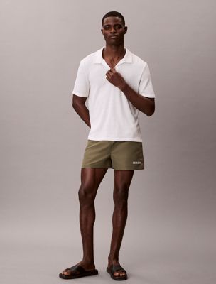 grey short drawstring swim shorts - intense power for men calvin klein