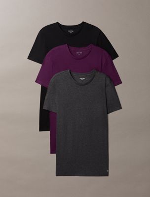 multi 3 pack crewneck t-shirts - cotton classics for men calvin klein