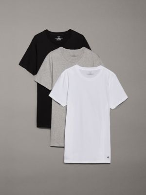 multi 3 pack t-shirts - 100% cotton for men calvin klein