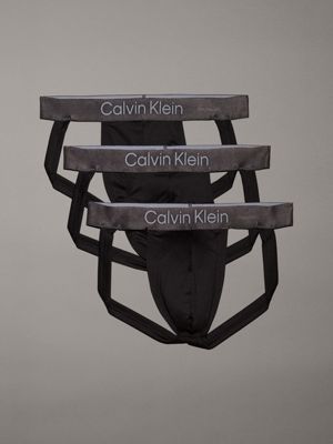  black 3 pack jock straps - micro stretch for men calvin klein