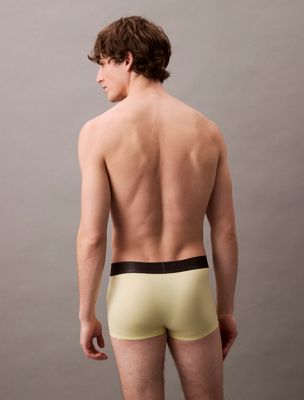 pale lime yellow low rise trunks - micro stretch for men calvin klein