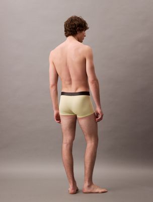 pale lime yellow low rise trunks - micro stretch for men calvin klein