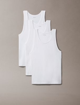 white 3 pack lounge tank tops for men calvin klein