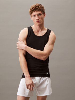 lot de 3 débardeurs d'intérieur black / white / grey heather pour hommes calvin klein