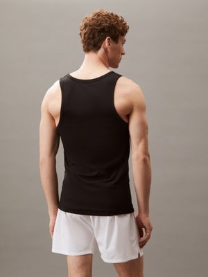 lot de 3 débardeurs d'intérieur black / white / grey heather pour hommes calvin klein