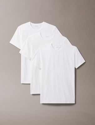 white 3 pack lounge t-shirts for men calvin klein