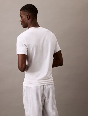 white 3 pack v-neck lounge t-shirts for men calvin klein