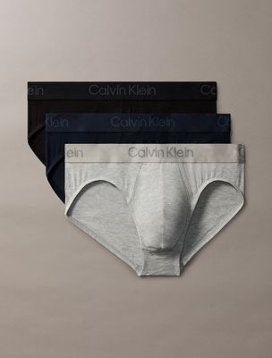  grey heather 3 pack briefs - ultra soft modal for men calvin klein