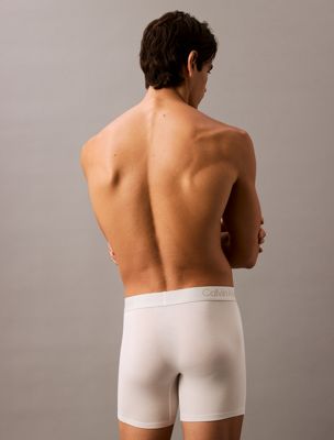 grey heather zestaw 3 par długich bokserek - ultra soft modal dla mężczyźni - calvin klein