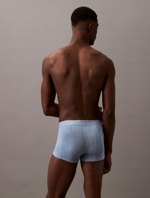 textured stripe_faded denim trunks - ultra soft modal for men calvin klein