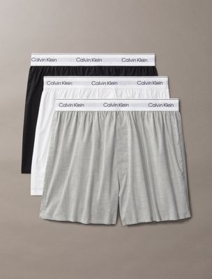 multi 3 pack slim fit boxers - icon cotton stretch for men calvin klein