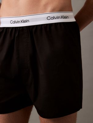 black/black/black 3 pack slim fit boxers - icon cotton stretch for men calvin klein