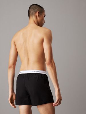 black 3 pack slim fit boxers - icon cotton stretch for men calvin klein