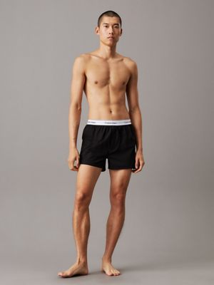 black 3 pack slim fit boxers - icon cotton stretch for men calvin klein