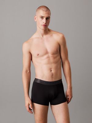 black/black/black 3 pack trunks - micro stretch for men calvin klein