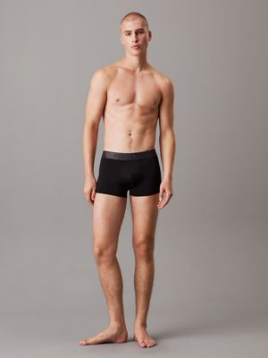 black/black/black 3 pack trunks - micro stretch for men calvin klein