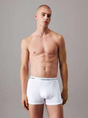 white/white/white 3 pack relaxed dart trunks - icon cotton stretch for men calvin klein