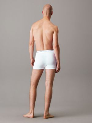 white/white/white 3 pack relaxed dart trunks - icon cotton stretch for men calvin klein