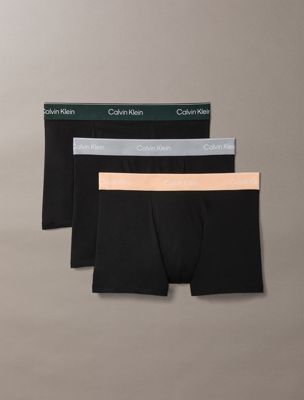 multi 3 pack relaxed dart trunks - icon cotton stretch for men calvin klein
