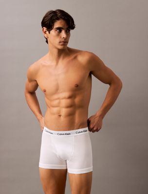 black/white/grey heather 3 pack relaxed dart trunks - icon cotton stretch for men calvin klein