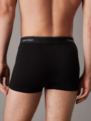 black w/ black wbs 3 pack relaxed dart trunks - icon cotton stretch for men calvin klein