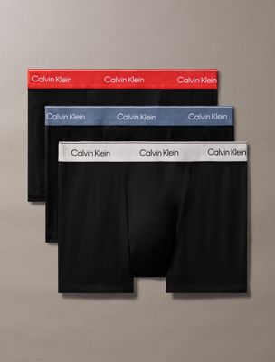 b- vint ind 3 pack relaxed dart trunks - icon cotton stretch for men calvin klein