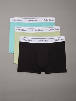 b- white 3 pack relaxed dart trunks - icon cotton stretch for men calvin klein