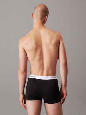 black 3 pack relaxed dart trunks - icon cotton stretch for men calvin klein