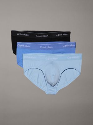 blue 3 pack briefs - icon cotton stretch for men calvin klein