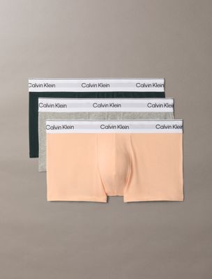 multi 3 pack low rise trunks - icon cotton stretch for men calvin klein