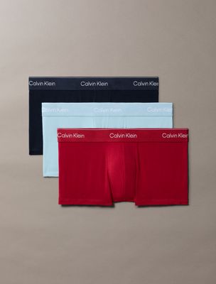multi 3 pack low rise trunks - icon cotton stretch for men calvin klein
